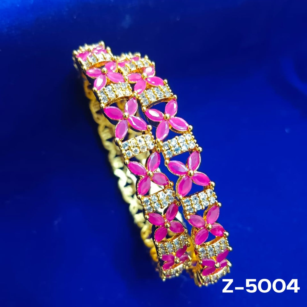 Gold-Plated Floral Bangles (Z-5004)