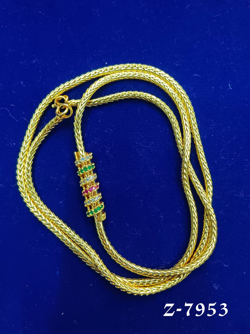 Exquisite Gold-Plated Floral Mugappu Chain - Z-7952